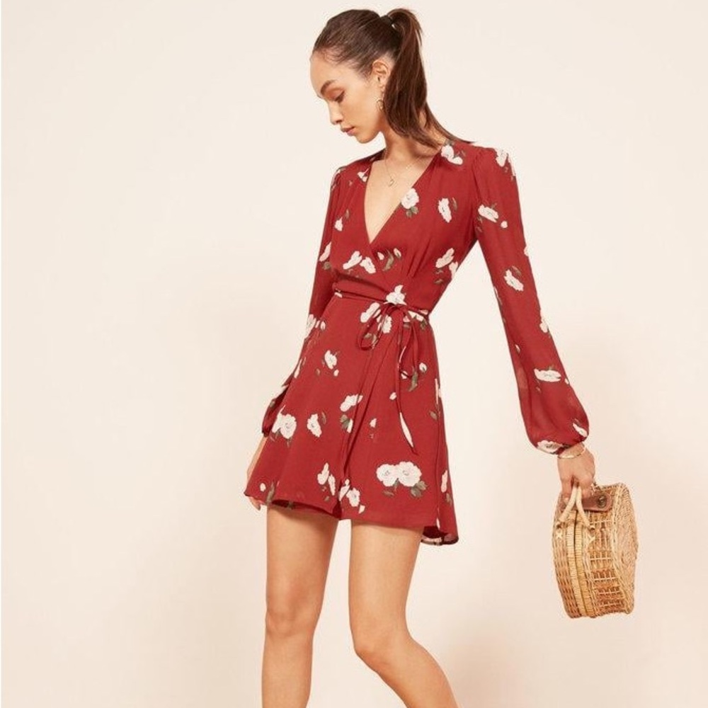 Reformation Collins wrap dress in size XS